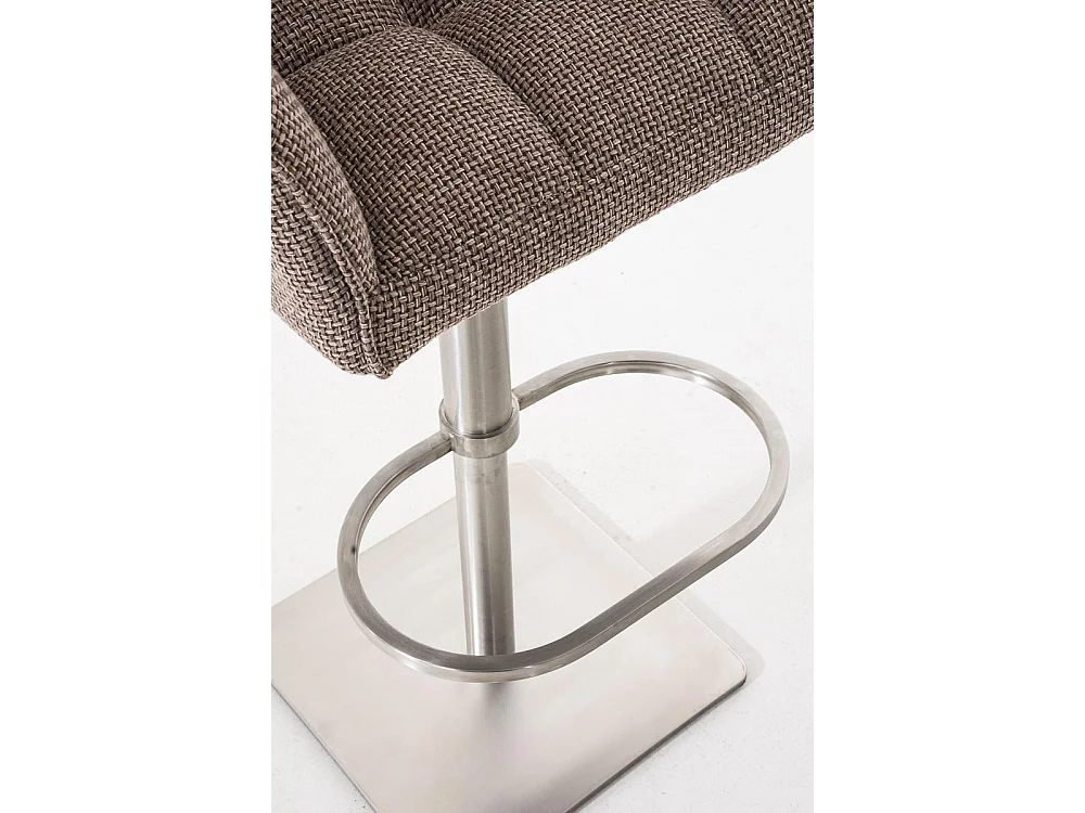 Lot de 2  Tabouret de bar - Tissu & Acier inoxydable - Marron terre - Damaso