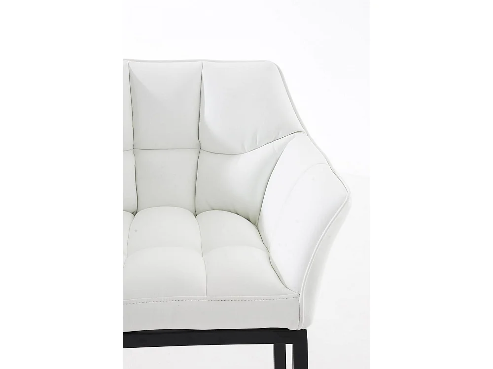 Tabouret de bar - Similicuir & Noir - Blanc - Damaso