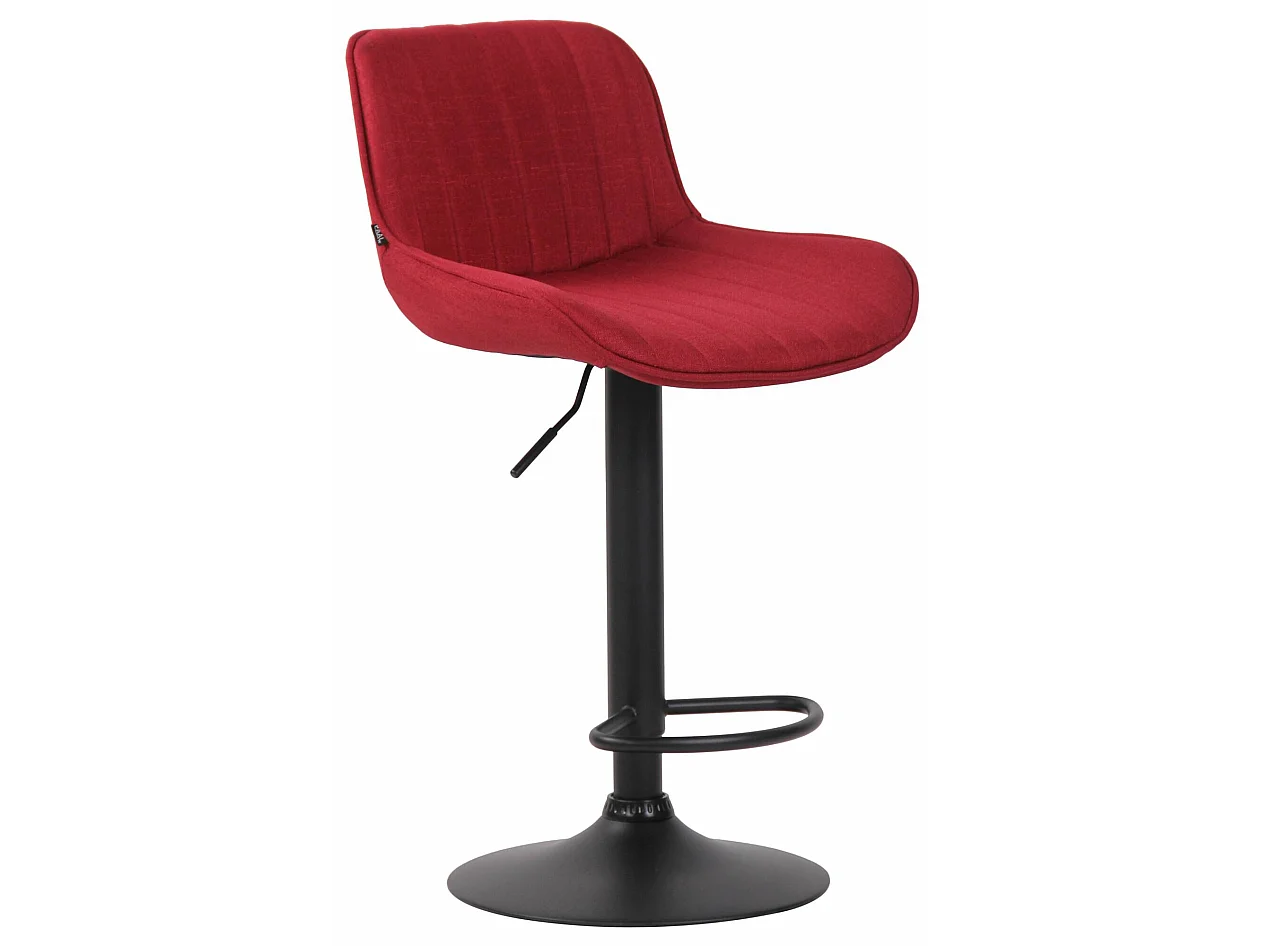 Lot de 2 Tabourets de bar - Tissu & Métal - Rouge - Lentini