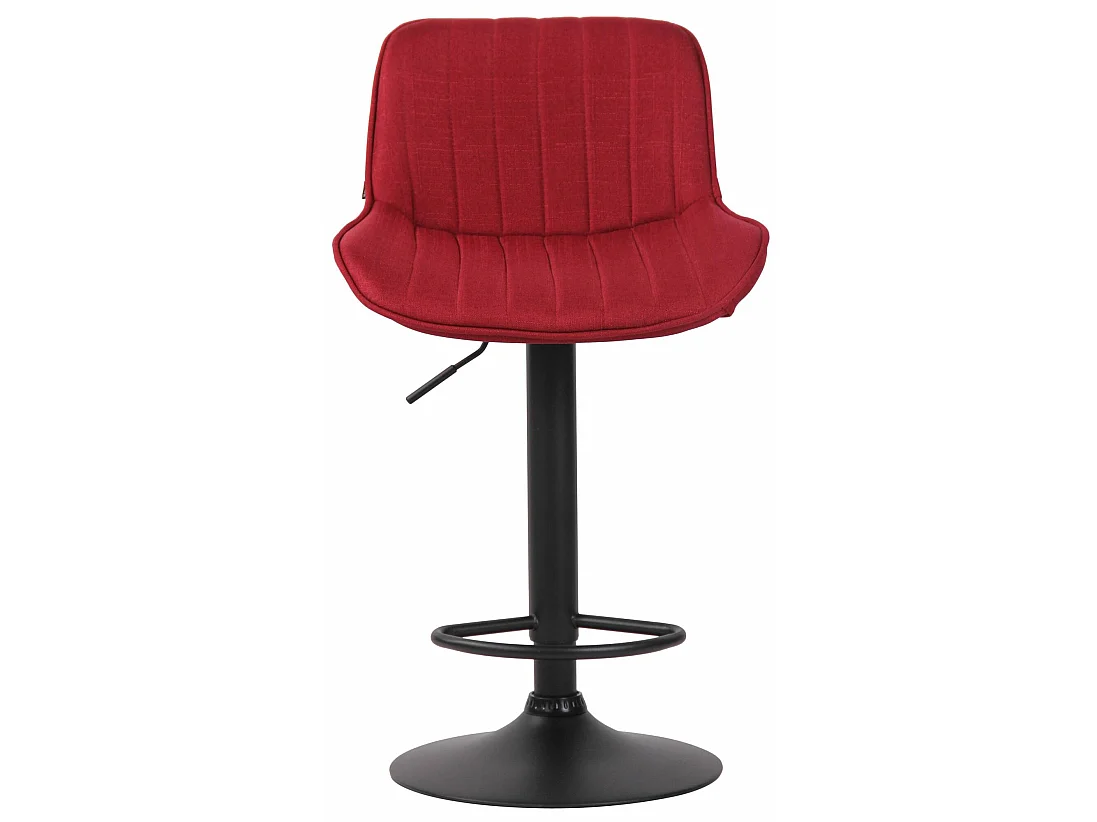 Lot de 2 Tabourets de bar - Tissu & Métal - Rouge - Lentini