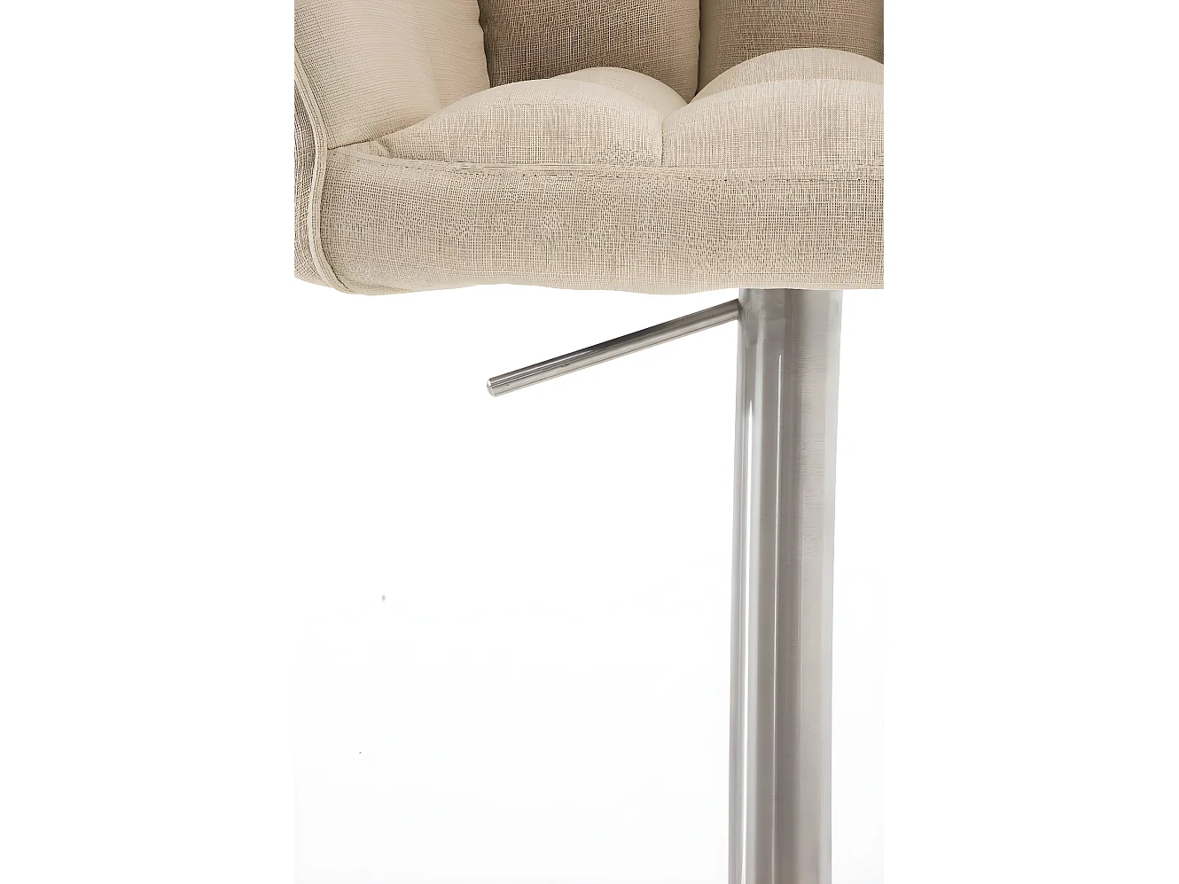 Lot de 2  Tabouret de bar - Tissu & Acier inoxydable - Crème - Damaso