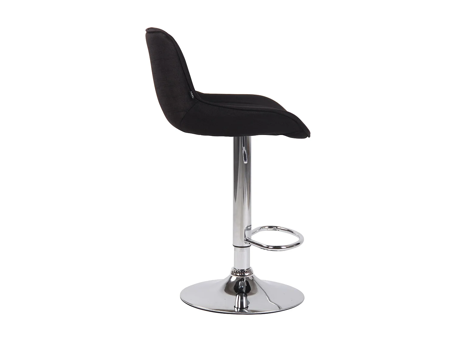 Lot de 2 Tabourets de bar - Tissu & Métal - Noir - Lentini