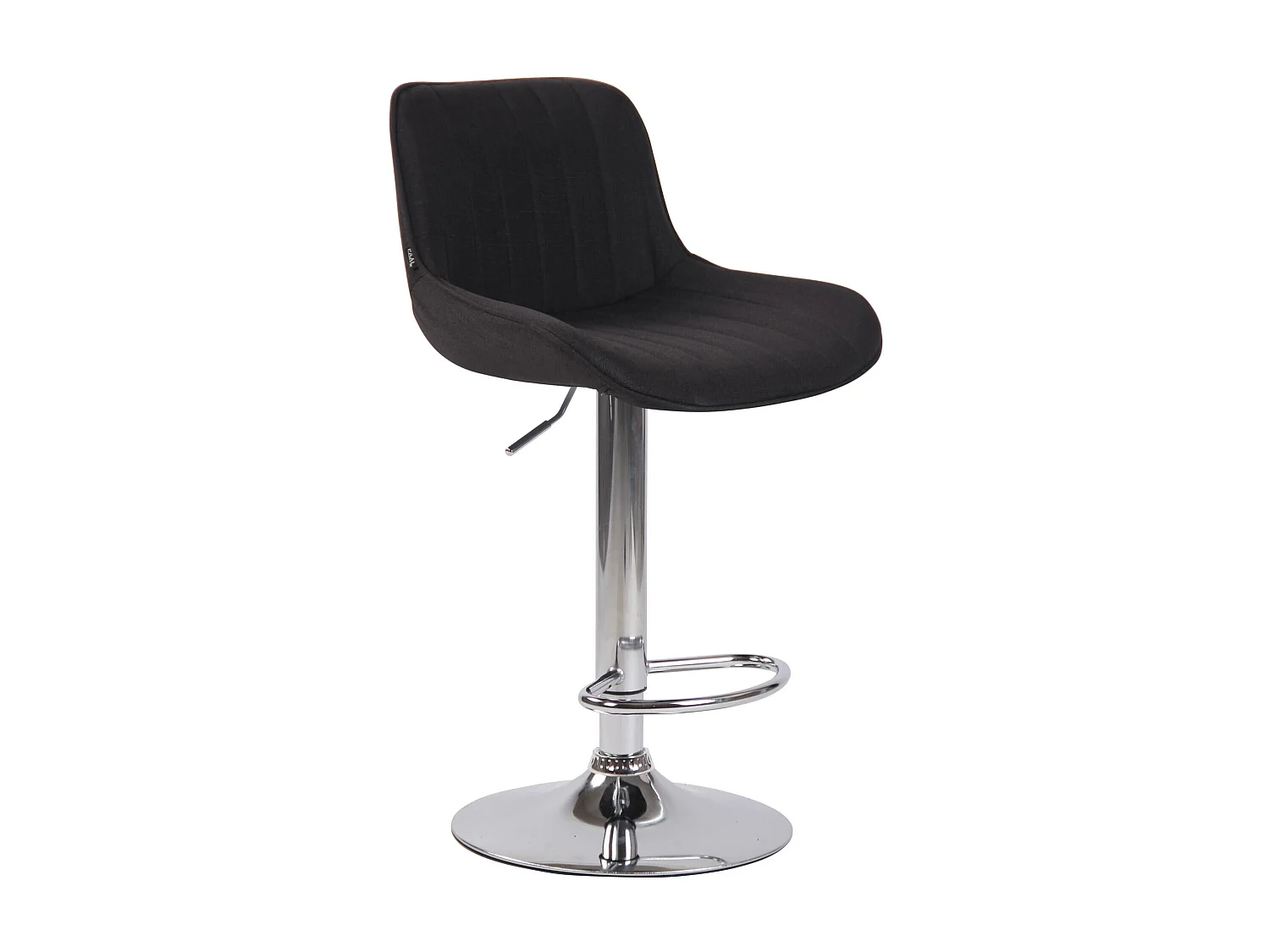 Lot de 2 Tabourets de bar - Tissu & Métal - Noir - Lentini