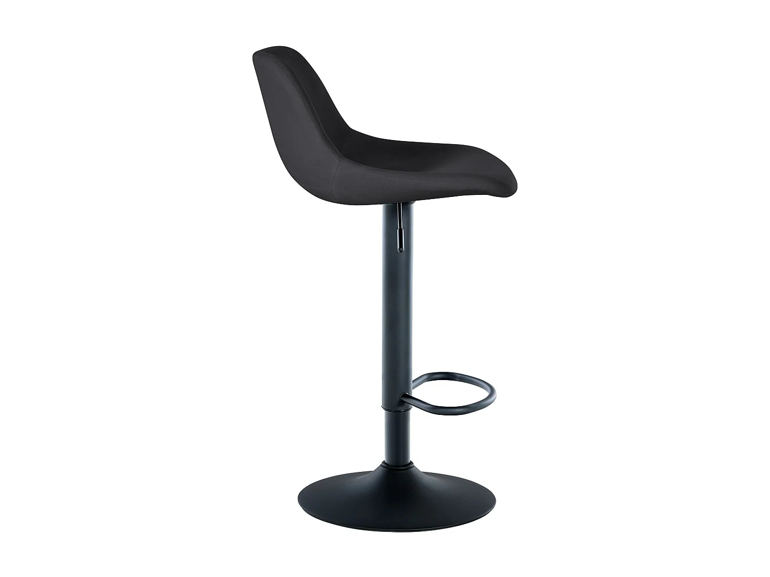 Lot de 2  Tabouret de bar - Velours - Noir - Loft