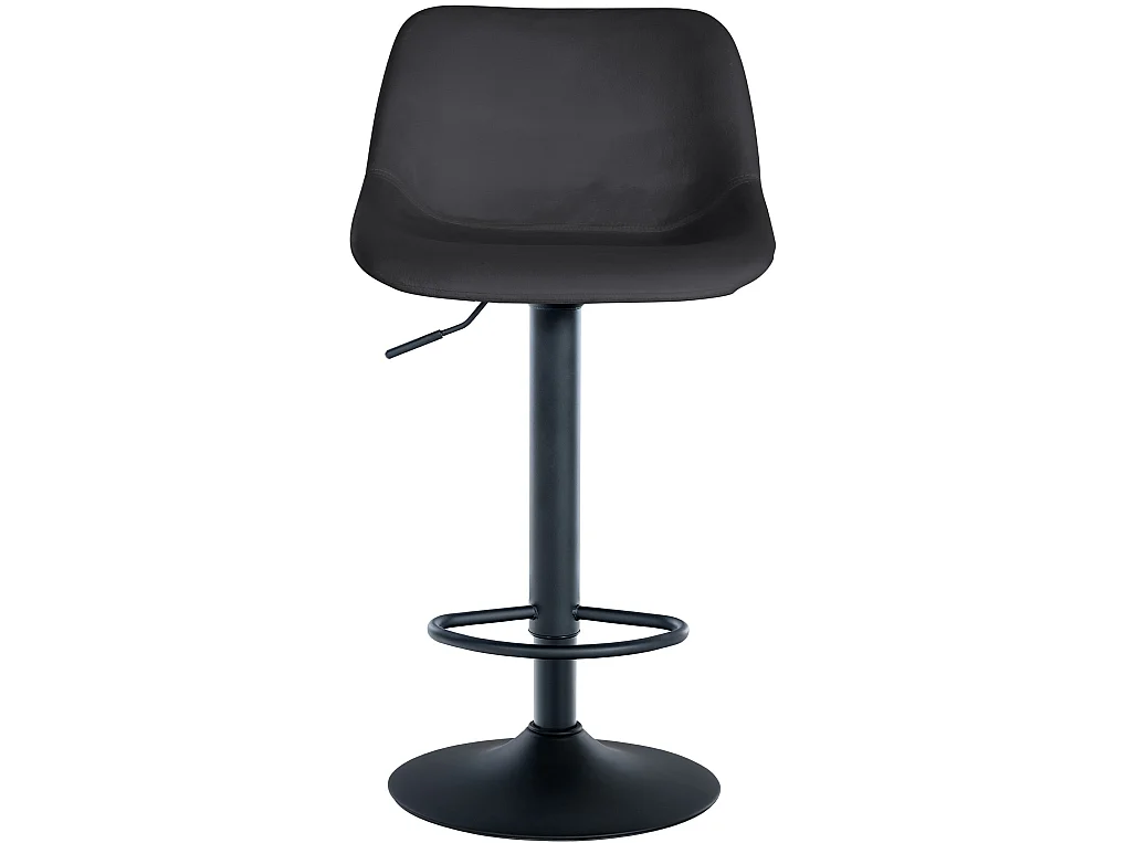 Lot de 2  Tabouret de bar - Velours - Noir - Loft