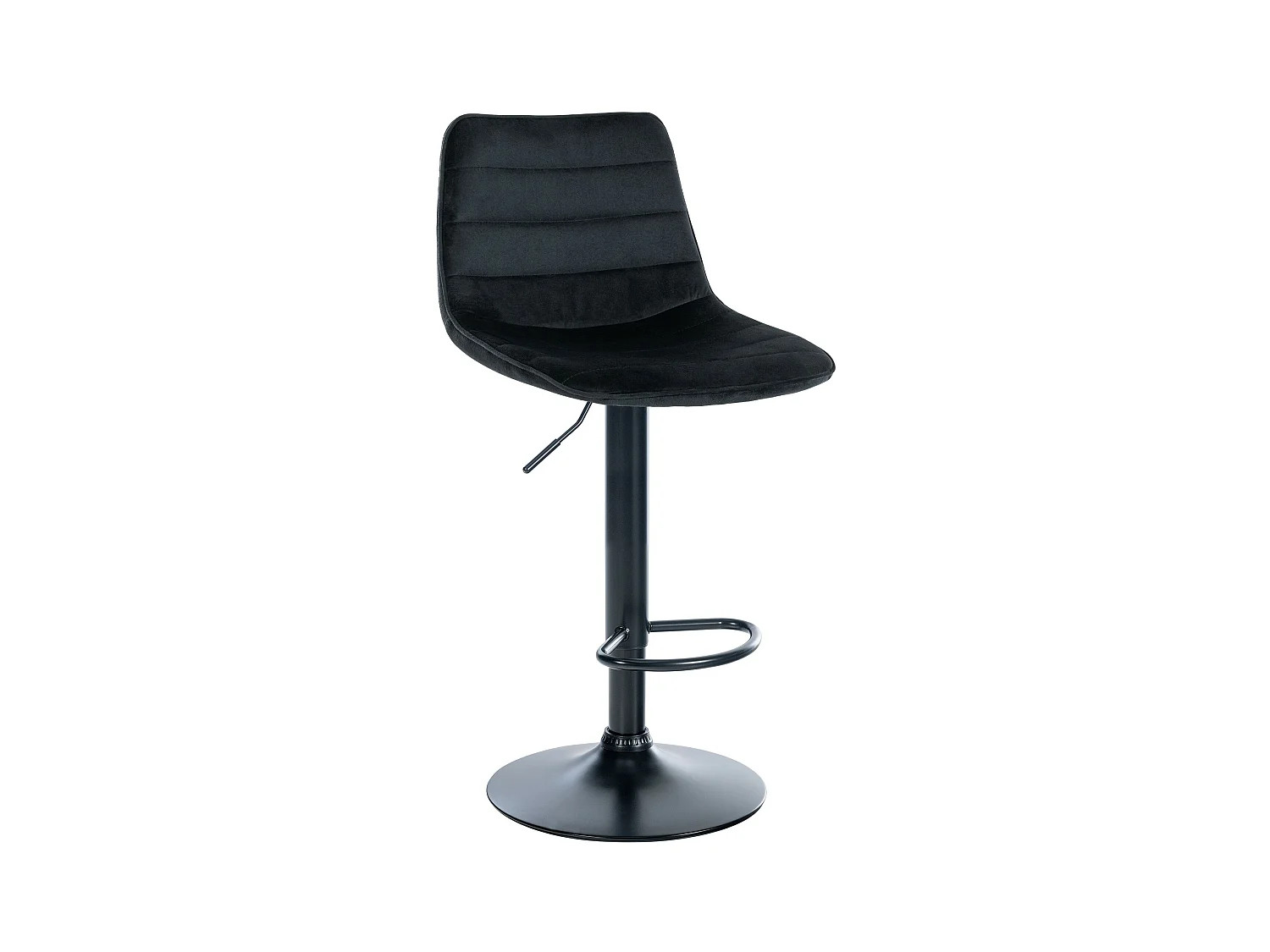 Tabouret de bar - Velours & Métal - Noir - Lex