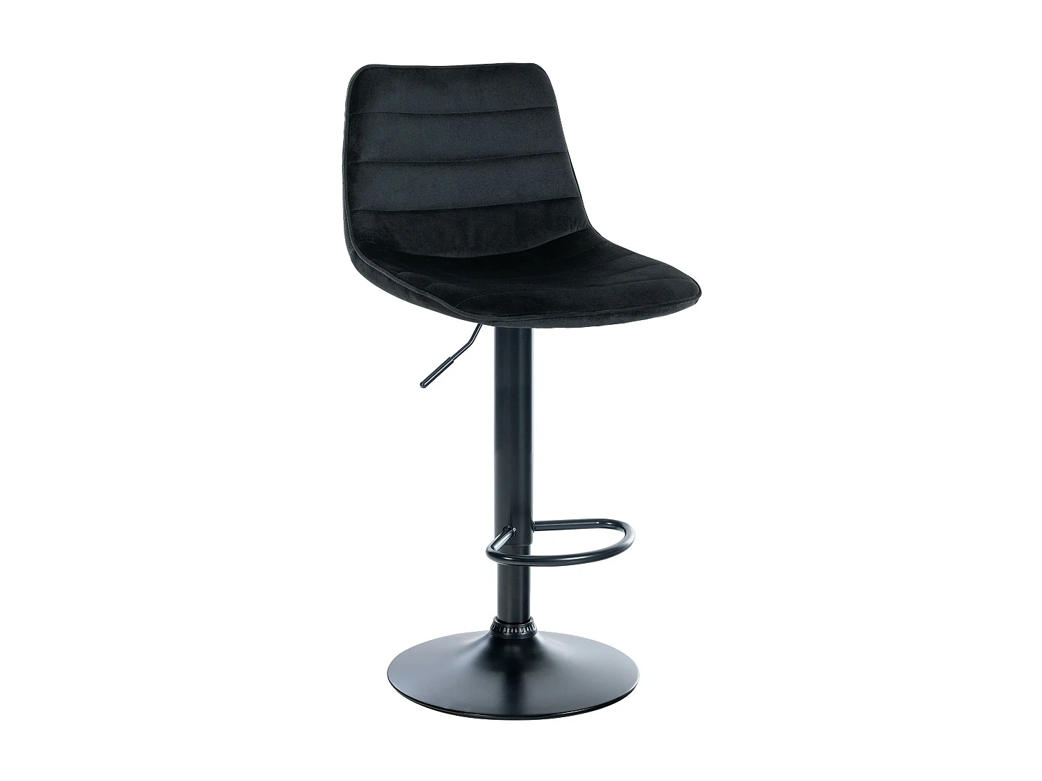 Tabouret de bar - Velours & Métal - Noir - Lex