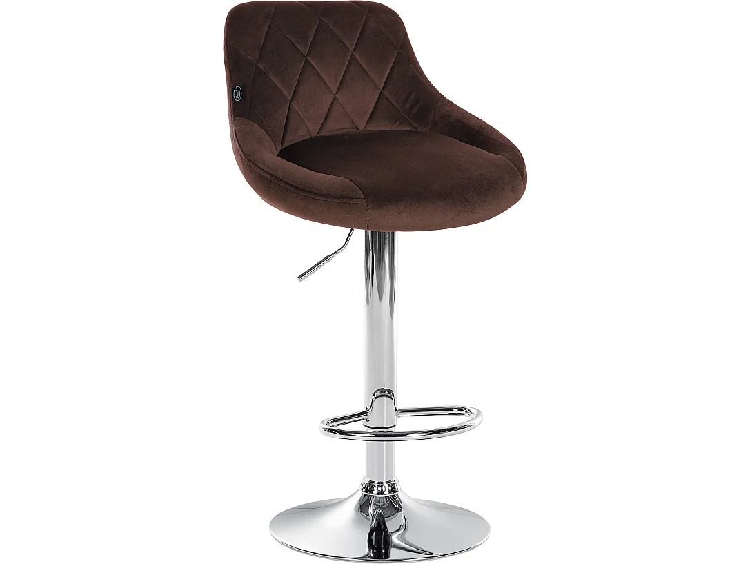 Lot de 2 Tabourets de bar - Velours & Métal - Marron - Lazio