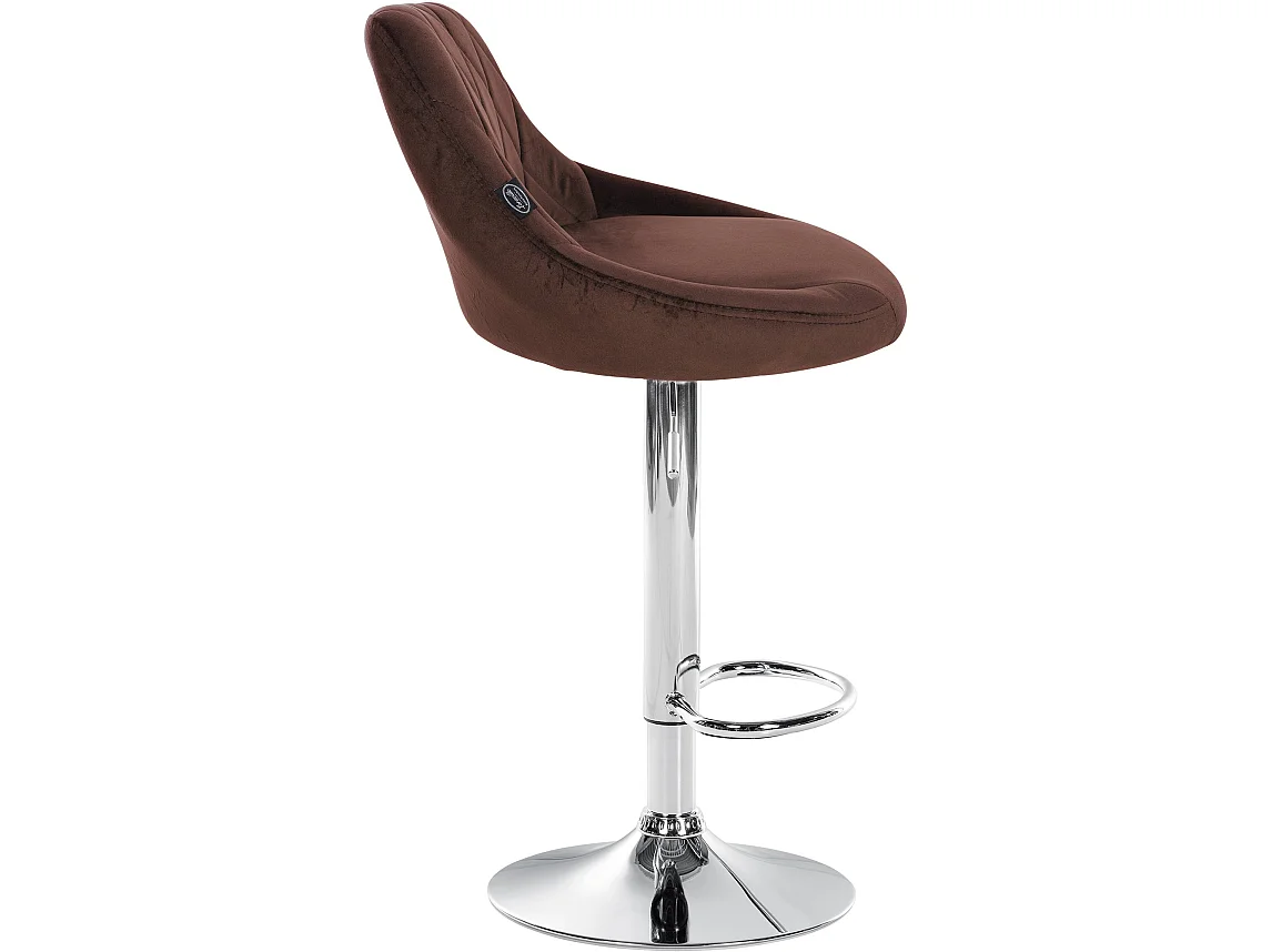 Lot de 2 Tabourets de bar - Velours & Métal - Marron - Lazio