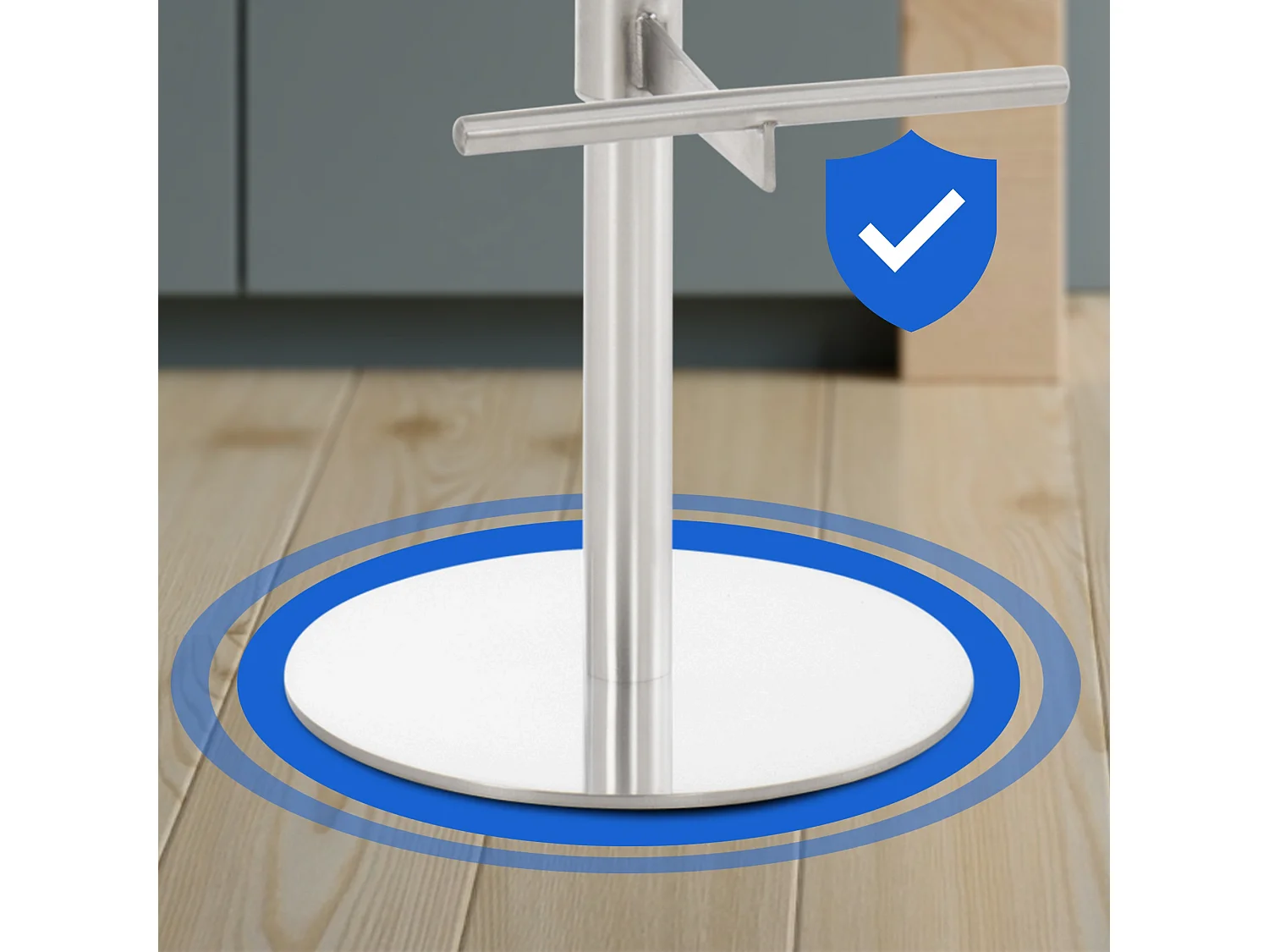 Lot de 2  Tabouret de bar - Tissu & Acier inoxydable - Gris foncé - Cadiz