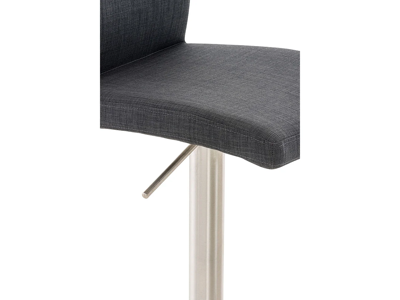 Lot de 2  Tabouret de bar - Tissu & Acier inoxydable - Gris foncé - Cadiz