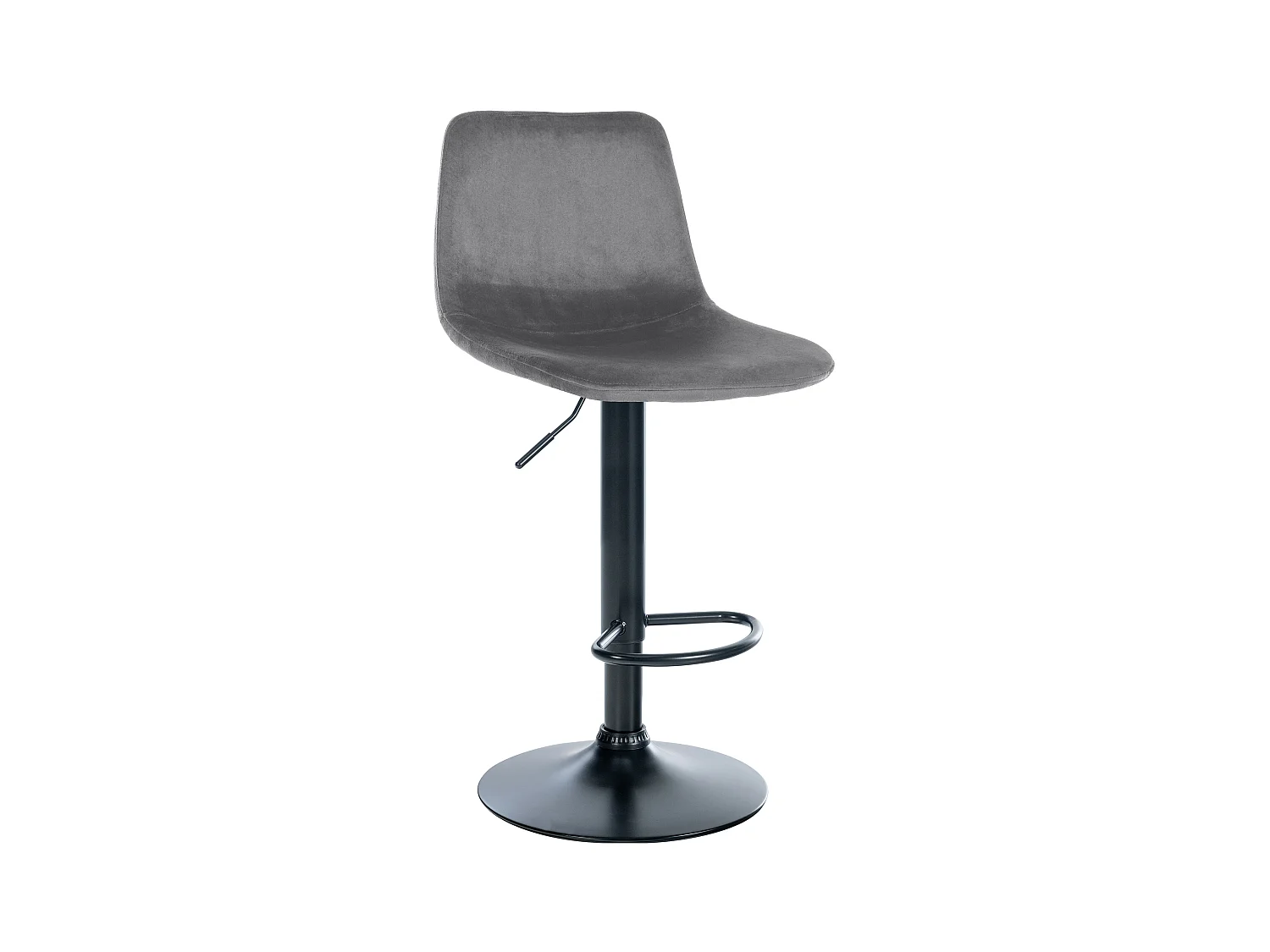 Tabourets de bar - Velours & Métal - Gris foncé - Divo