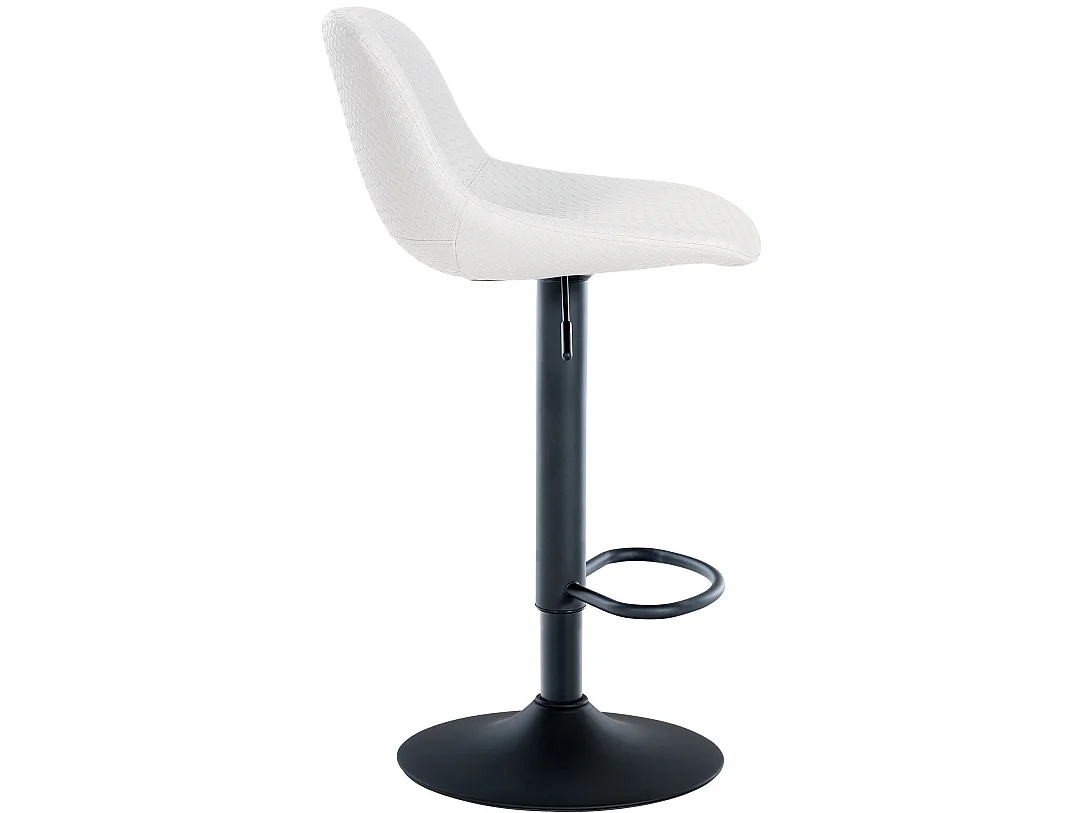 Lot de 2  Tabouret de bar - Similicuir - Blanc - Loft