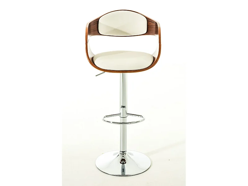 Lot de 2  Tabouret de bar - Similicuir - Noyer / Blanc - Kingston