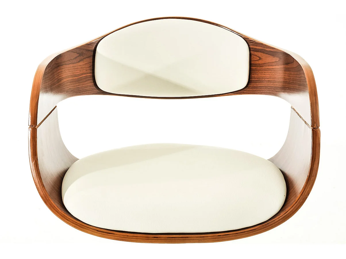 Lot de 2  Tabouret de bar - Similicuir - Noyer / Blanc - Kingston