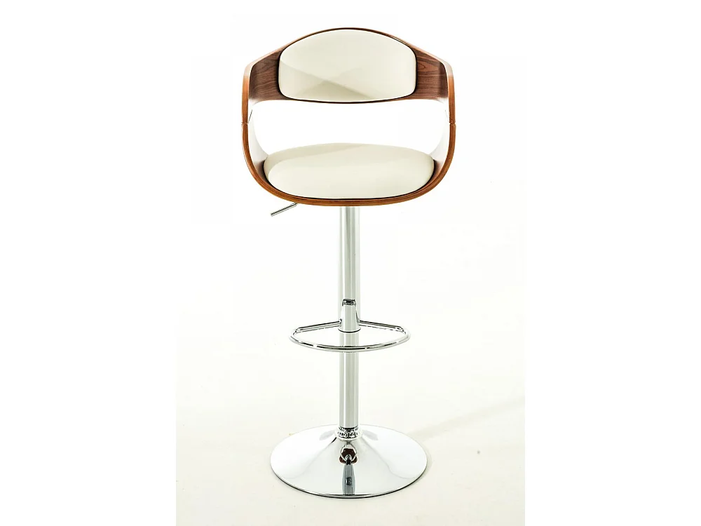 Lot de 2  Tabouret de bar - Similicuir & Noir - Noyer / Blanc - Kingston