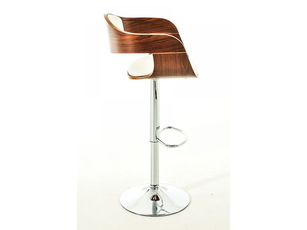 Lot de 2  Tabouret de bar - Similicuir & Noir - Noyer / Blanc - Kingston