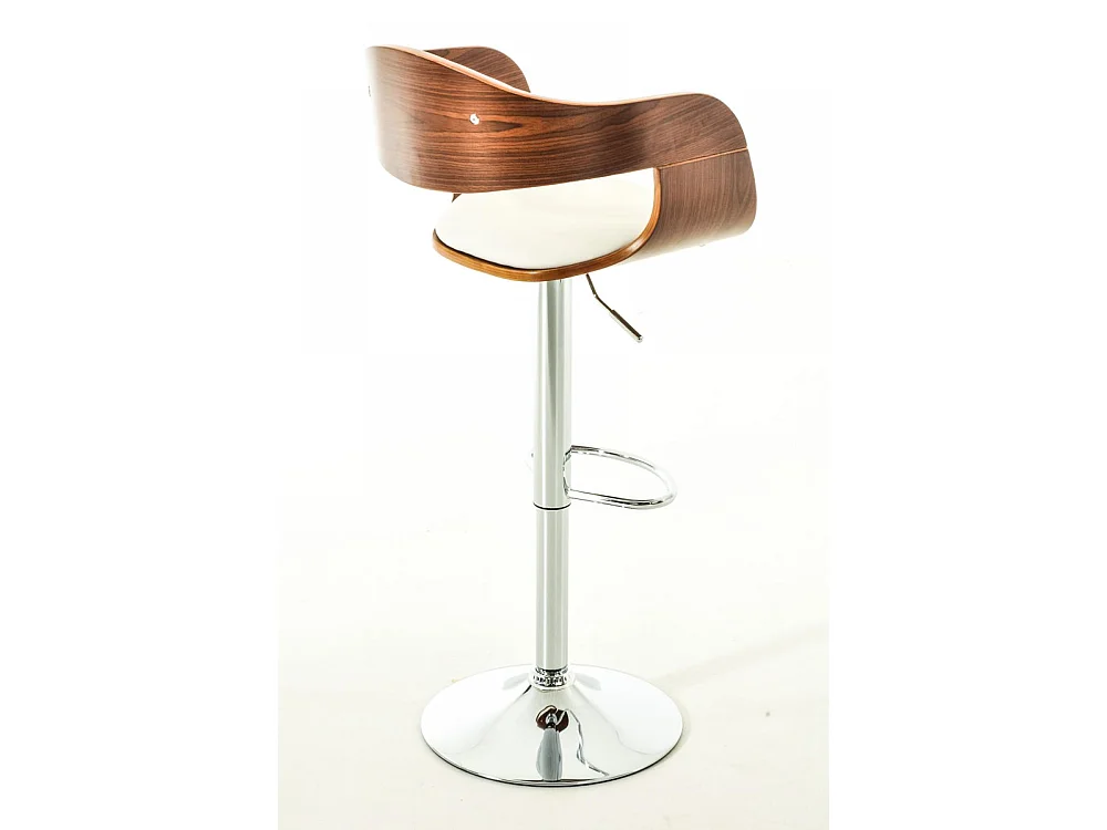 Lot de 2  Tabouret de bar - Similicuir & Noir - Noyer / Blanc - Kingston