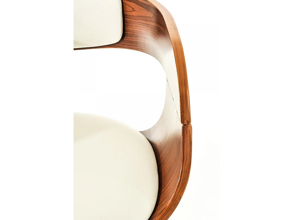 Lot de 2  Tabouret de bar - Similicuir & Noir - Noyer / Blanc - Kingston