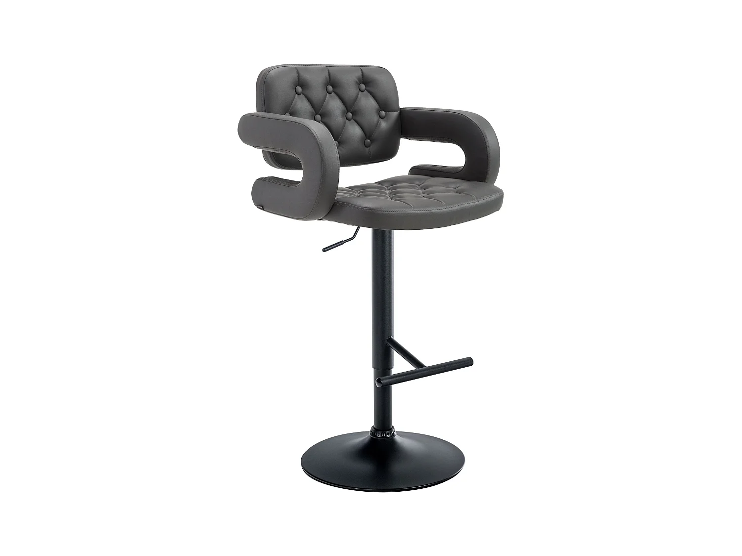 Tabouret de bar - Similicuir & Métal - Gris - Dublin