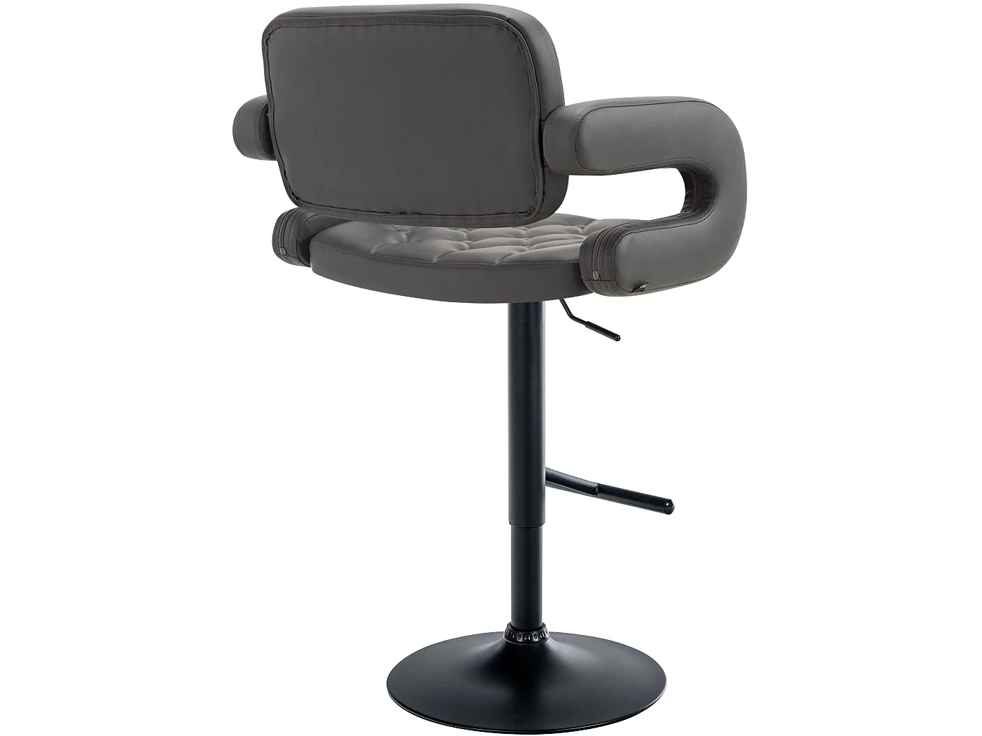 Tabouret de bar - Similicuir & Noir - Gris - Dublin