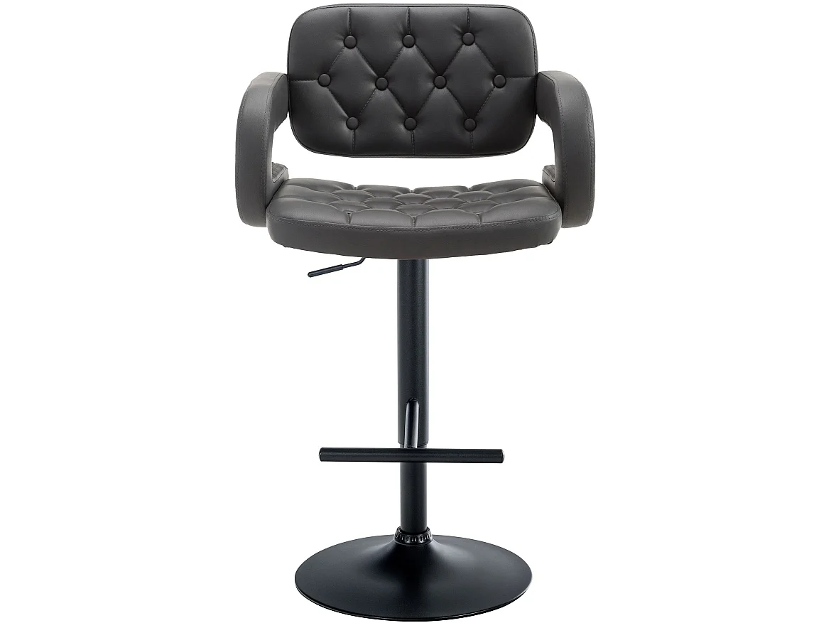 Tabouret de bar - Similicuir & Noir - Gris - Dublin