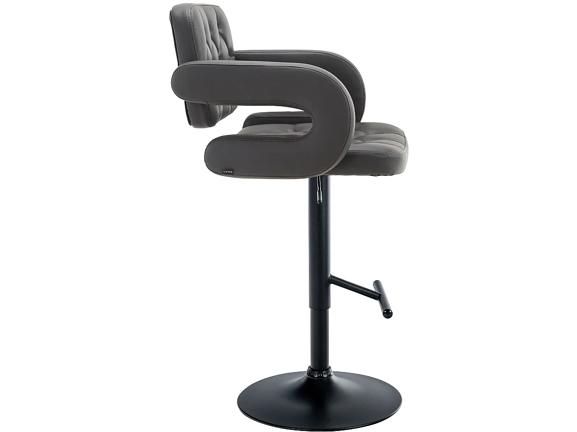 Tabouret de bar - Similicuir & Noir - Gris - Dublin