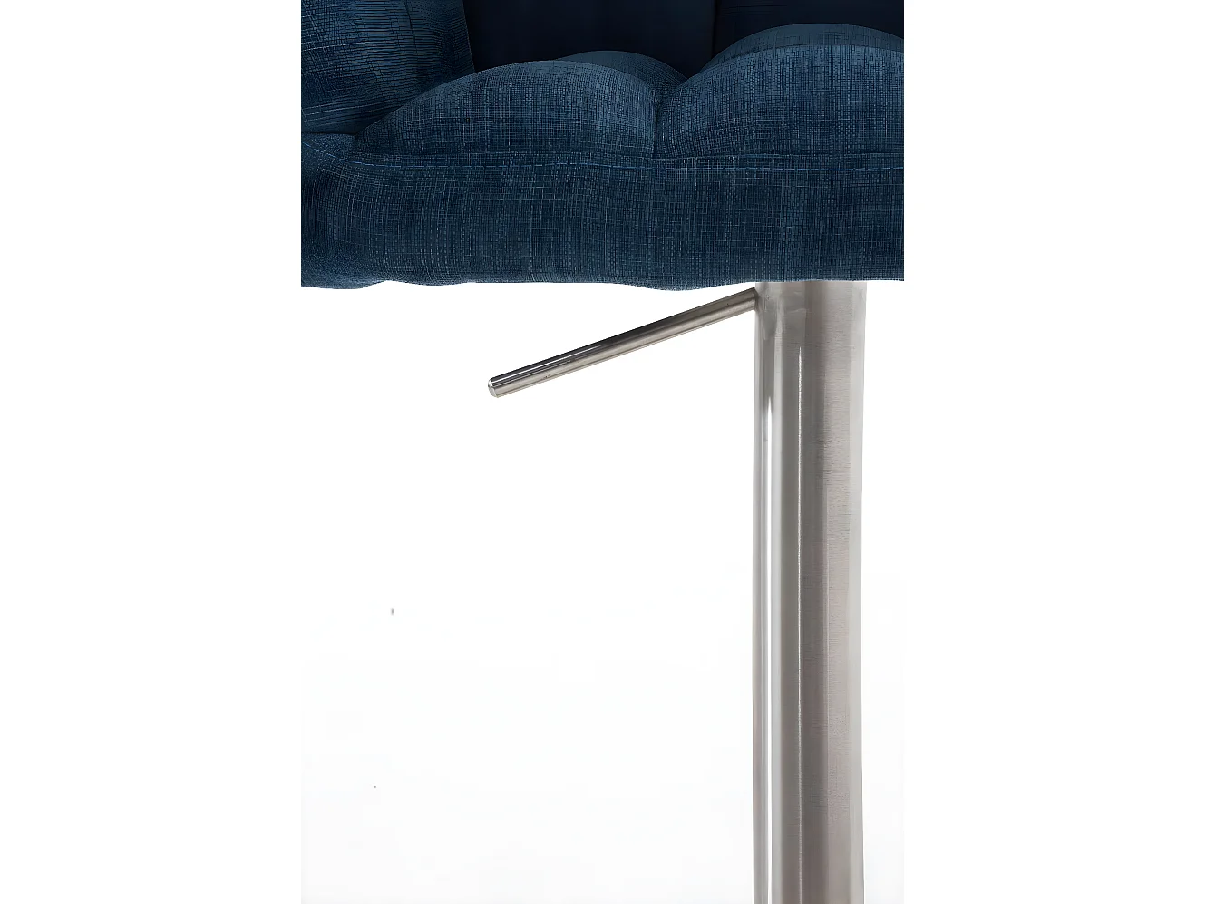 Lot de 2  Tabouret de bar - Tissu & Acier inoxydable - Bleu - Damaso