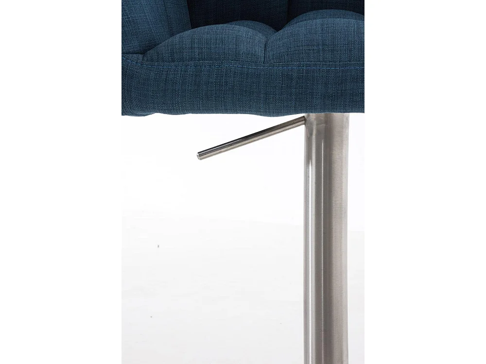 Lot de 2  Tabouret de bar - Tissu & Acier inoxydable - Bleu - Damaso