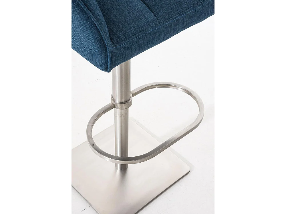 Lot de 2  Tabouret de bar - Tissu & Acier inoxydable - Bleu - Damaso