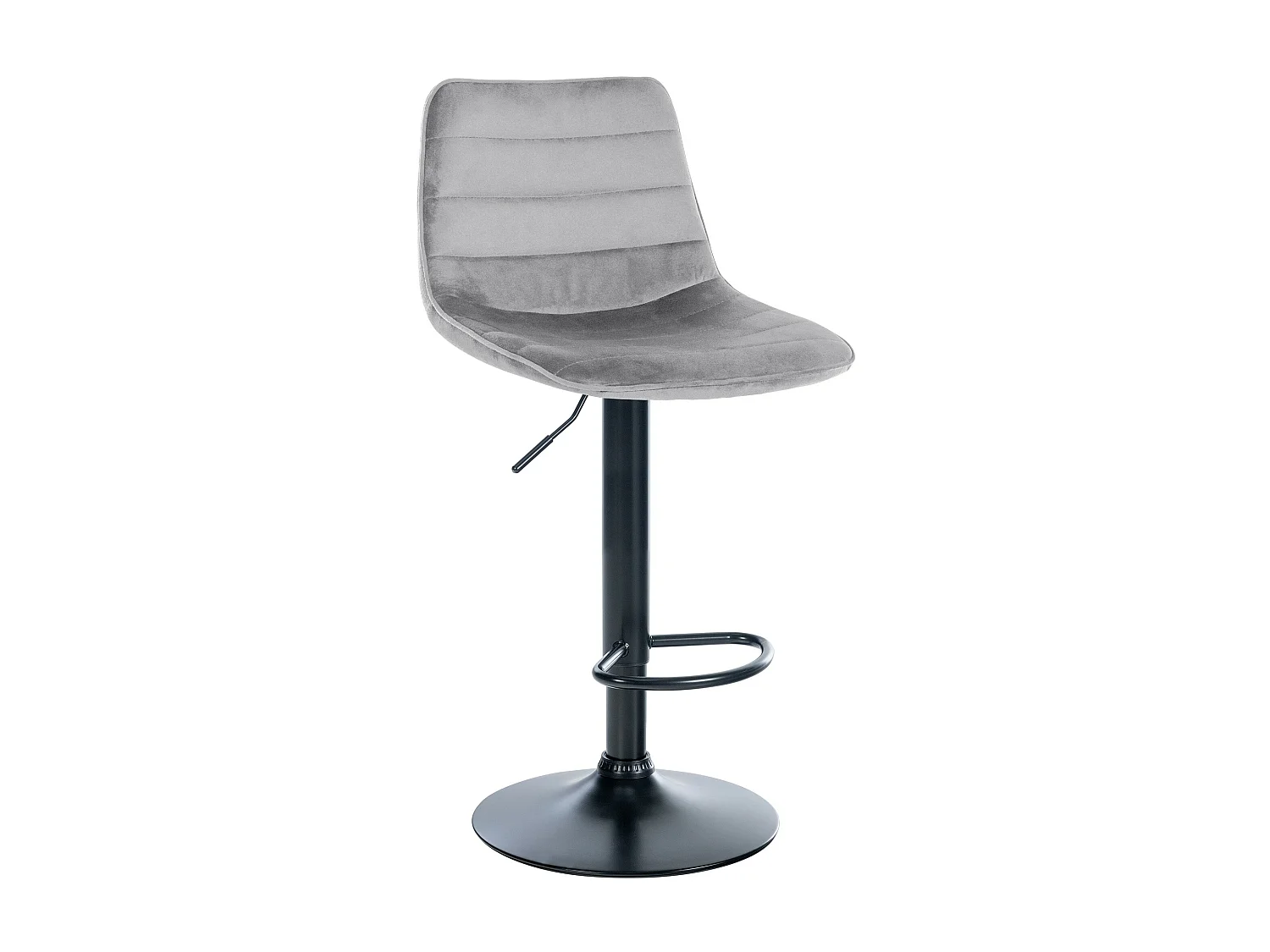 Tabouret de bar - Velours & Métal - Gris - Lex