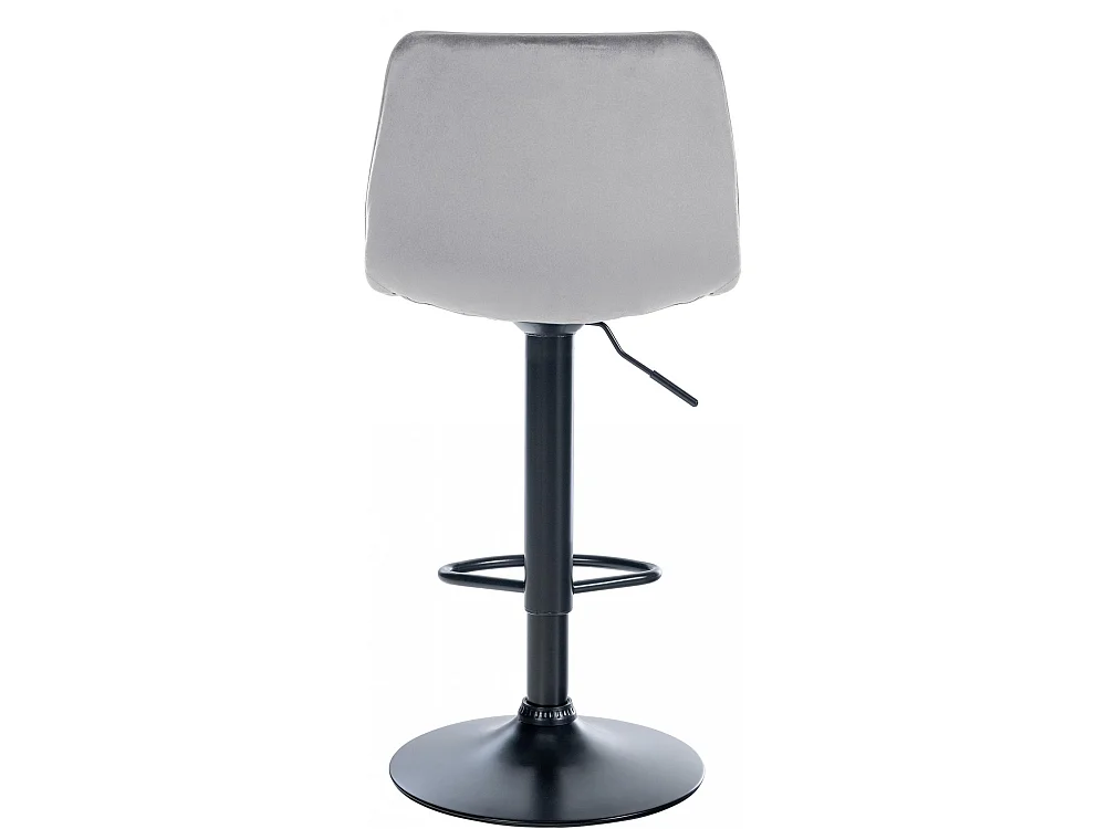 Tabouret de bar - Velours & Métal - Gris - Lex