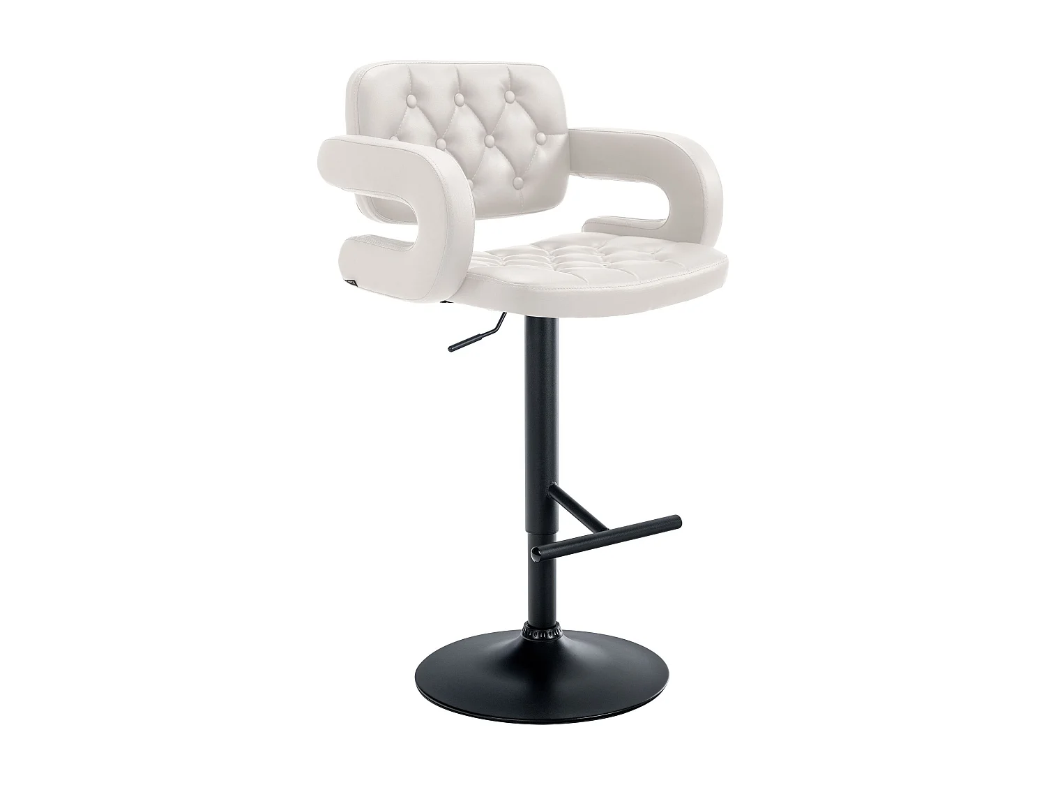 Tabouret de bar - Similicuir & Métal - Blanc - Dublin