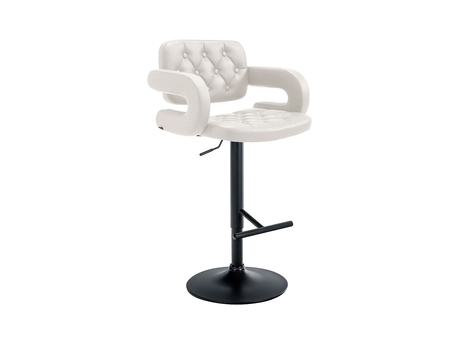Tabouret de bar - Similicuir & Métal - Blanc - Dublin