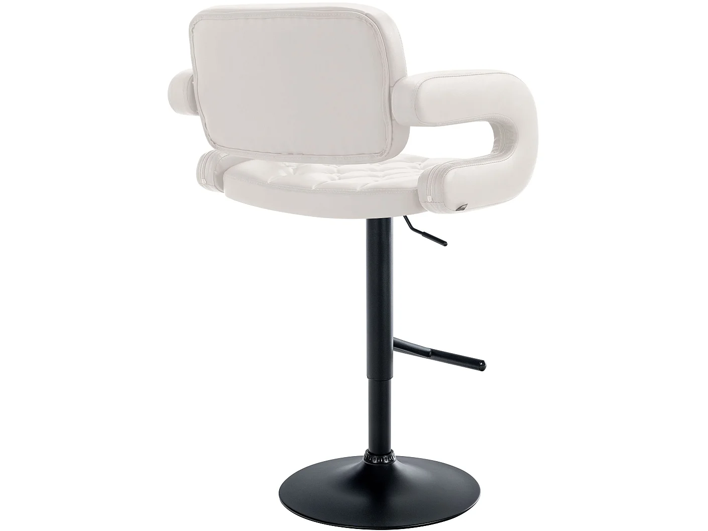 Tabouret de bar - Similicuir & Noir - Blanc - Dublin