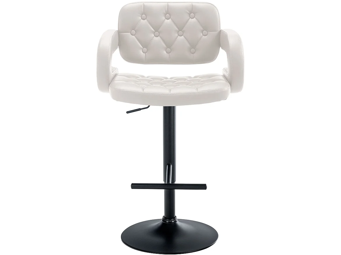 Tabouret de bar - Similicuir & Noir - Blanc - Dublin