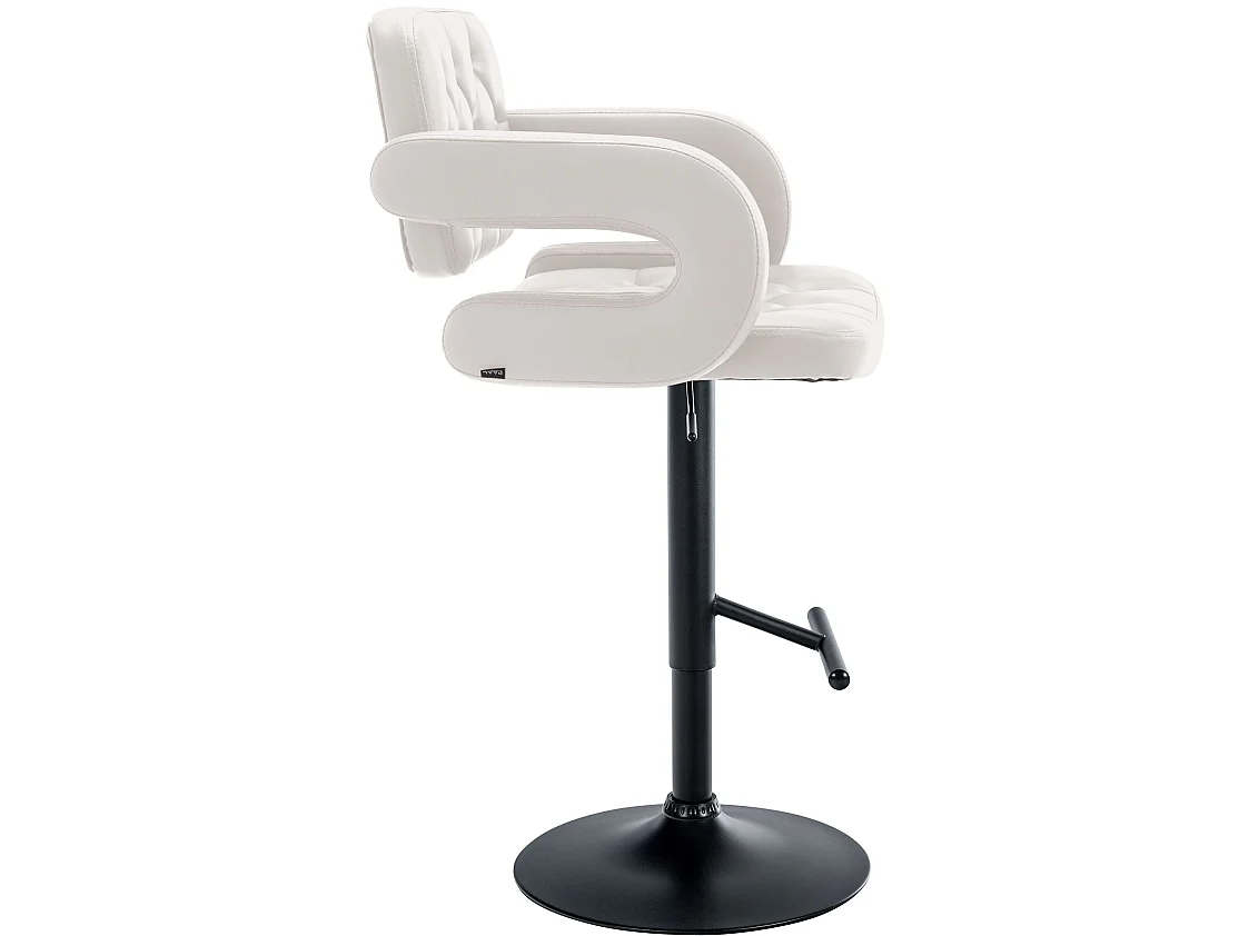 Tabouret de bar - Similicuir & Noir - Blanc - Dublin