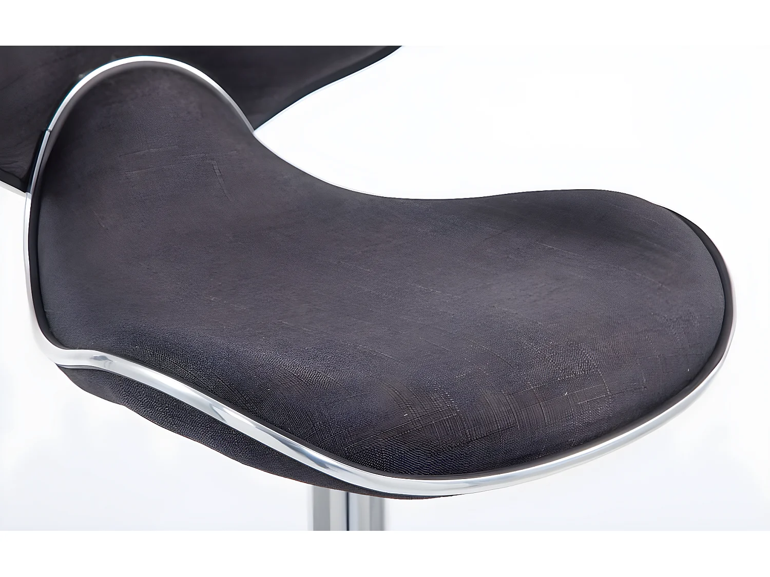 Lot de 2 Tabourets de bar - Tissu & Métal chromé - Gris foncé - Las Vegas V2