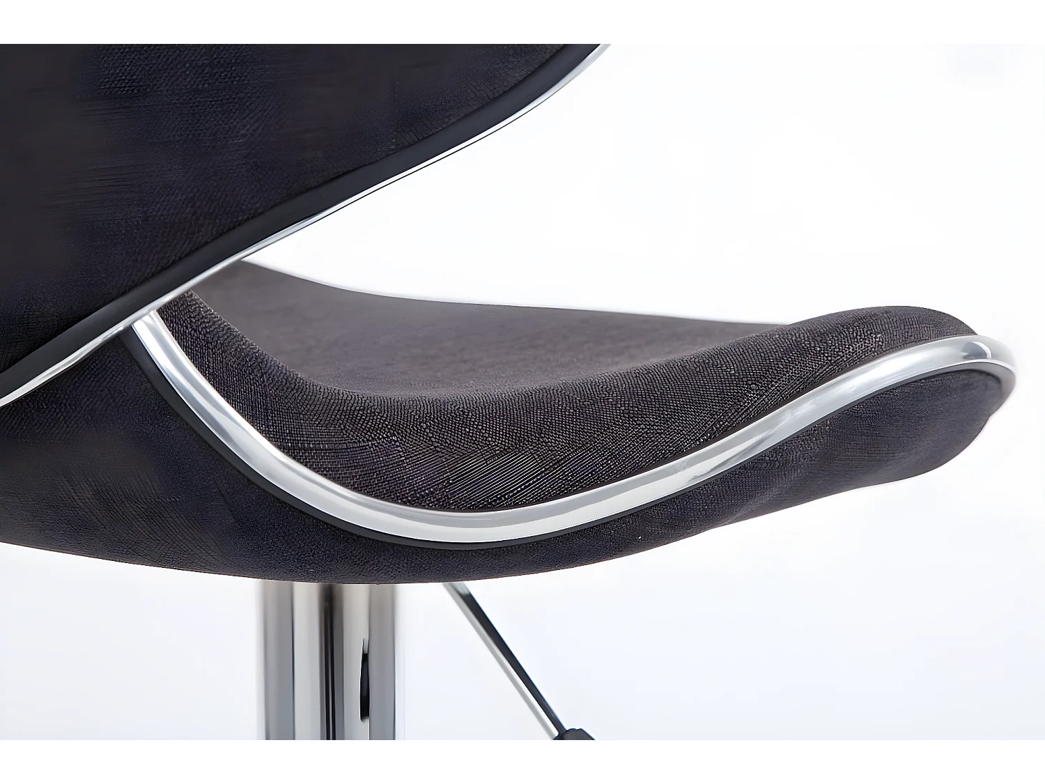 Lot de 2 Tabourets de bar - Tissu & Métal chromé - Gris foncé - Las Vegas V2