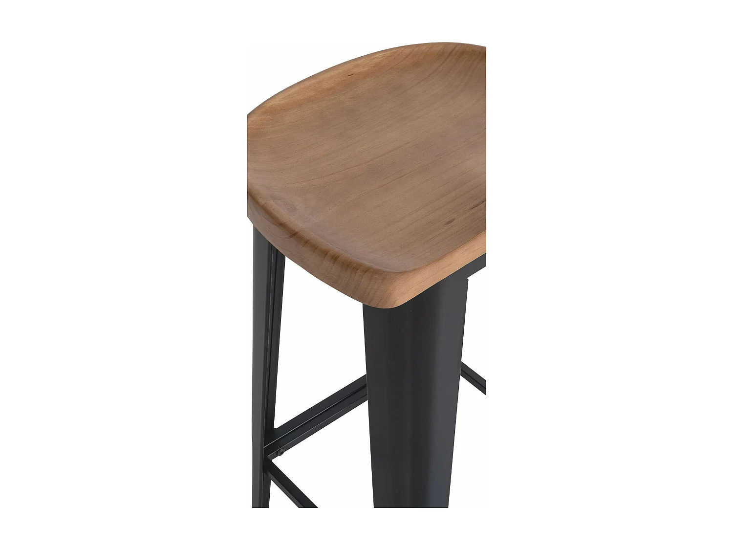 Tabouret de bar - Bois - Noir - Clara