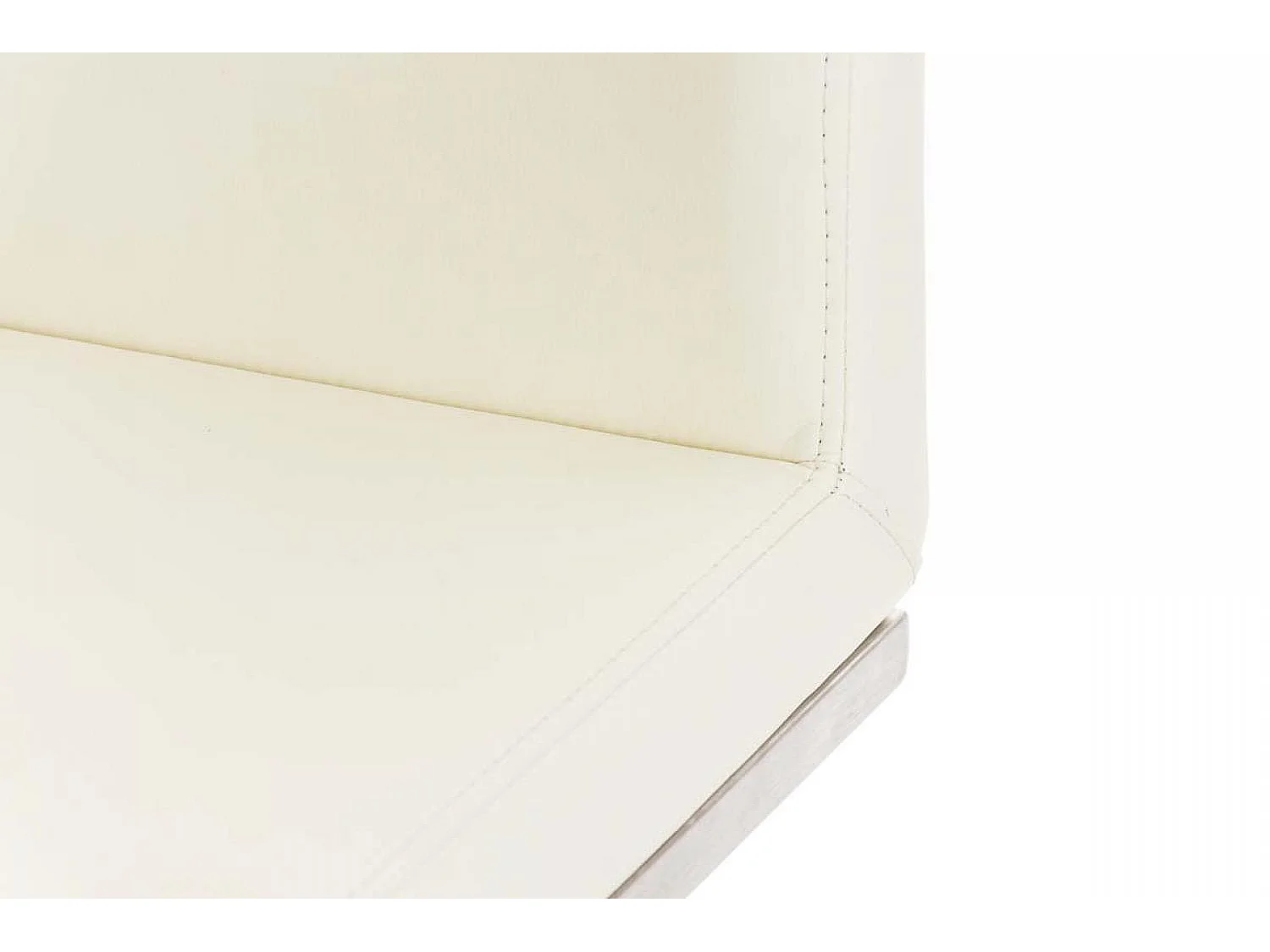 Lot de 2  Tabouret de bar - Similicuir & Acier inoxydable - Crème - Panama