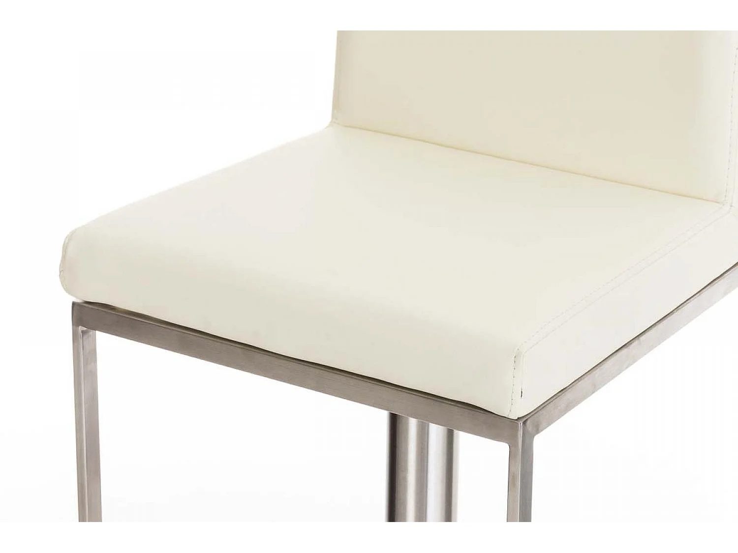 Lot de 2  Tabouret de bar - Similicuir & Acier inoxydable - Crème - Panama