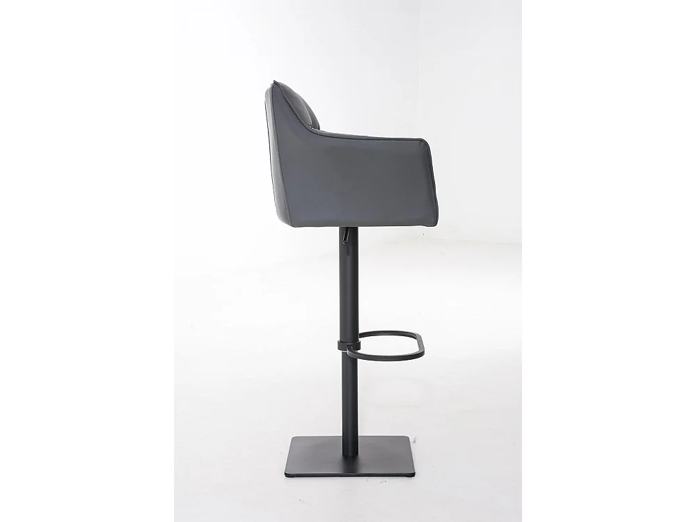Tabouret de bar - Similicuir & Noir - Gris - Damaso