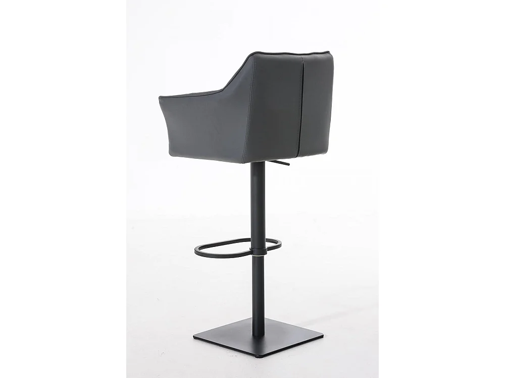 Tabouret de bar - Similicuir & Noir - Gris - Damaso