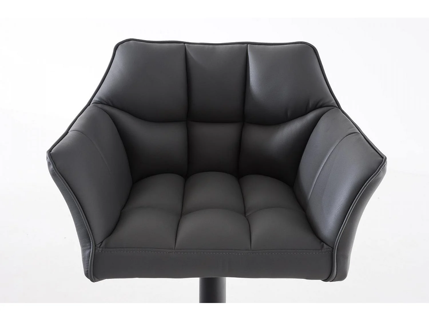 Tabouret de bar - Similicuir & Noir - Gris - Damaso