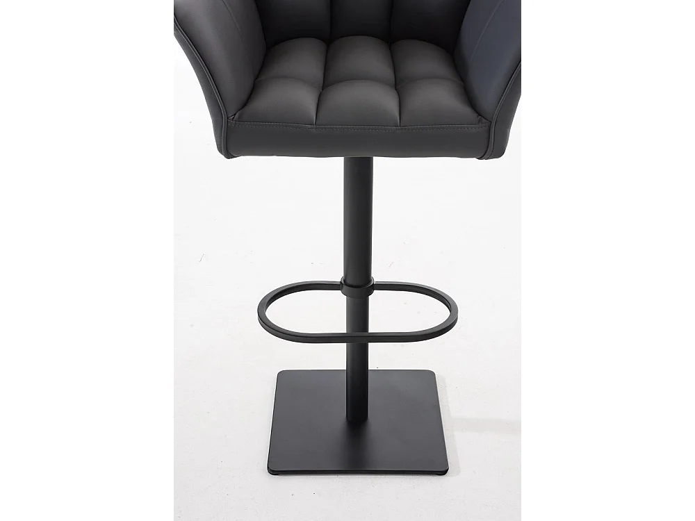 Tabouret de bar - Similicuir & Noir - Gris - Damaso