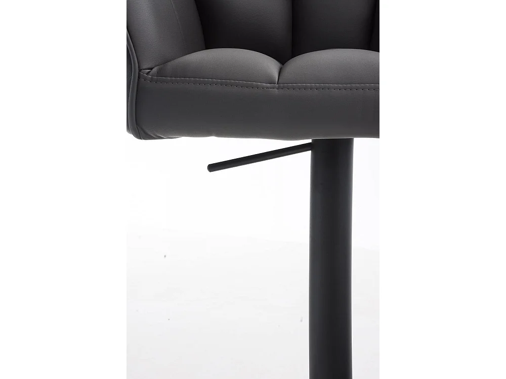 Tabouret de bar - Similicuir & Noir - Gris - Damaso