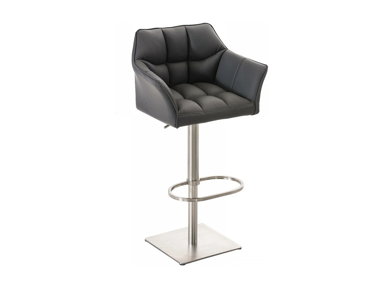 Tabouret de bar - Similicuir & Acier inoxydable - Gris - Damaso