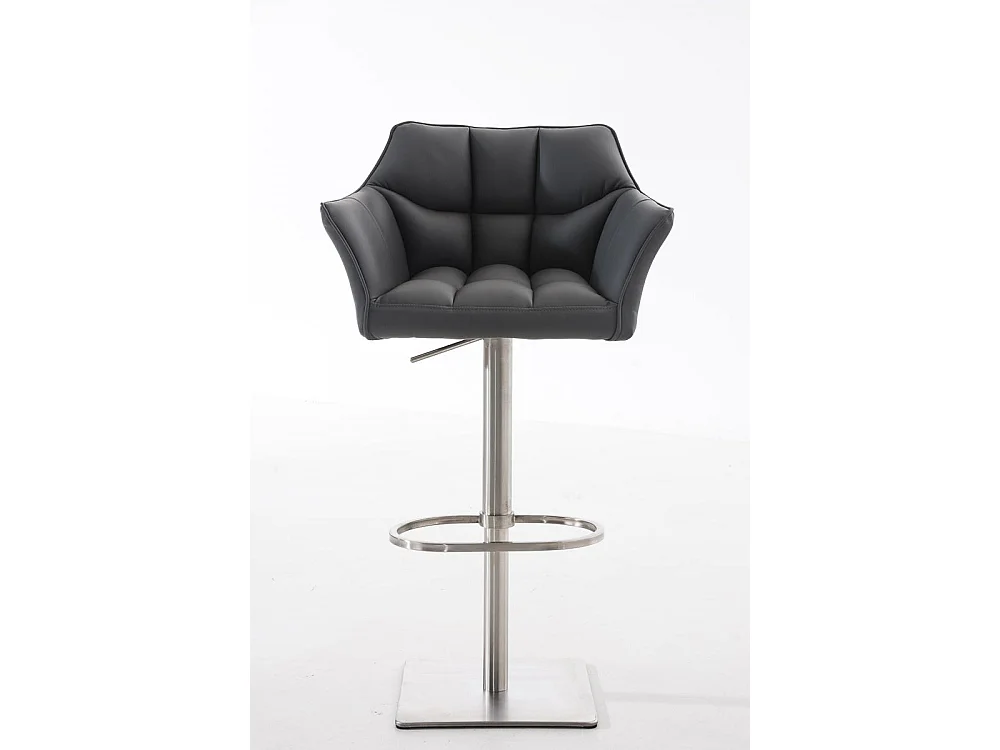 Tabouret de bar - Similicuir & Acier inoxydable - Gris - Damaso