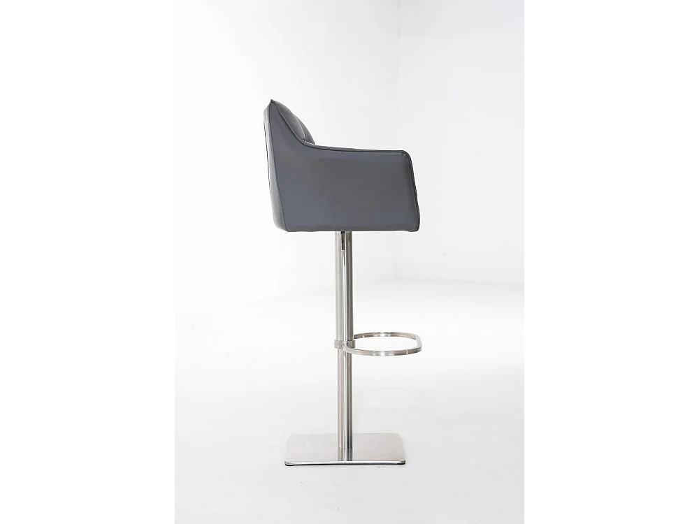 Tabouret de bar - Similicuir & Acier inoxydable - Gris - Damaso